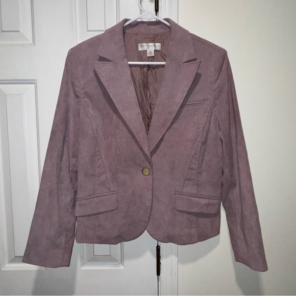 Petite Sophisticate Jackets & Blazers - Petite Sophisticate corduroy lilac purple vintage single button blazer 12P